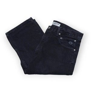 Harley Davidson Regular Fit Straight Leg Denim Jeans Black Men's Size 36 x 30